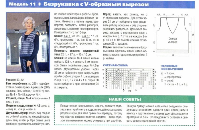 Вязаная безрукавка женская спицами схема с описанием