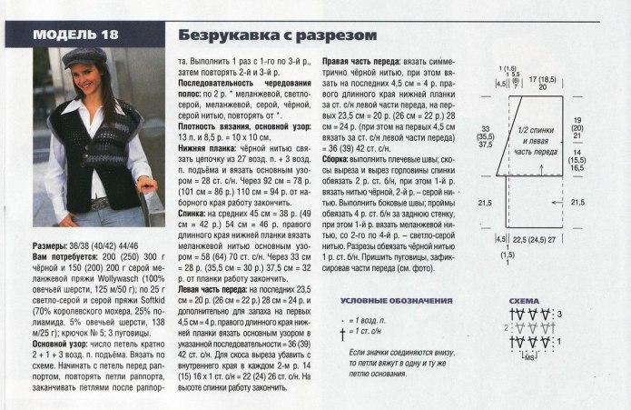 Жилетка женская вязаная спицами крючком схема