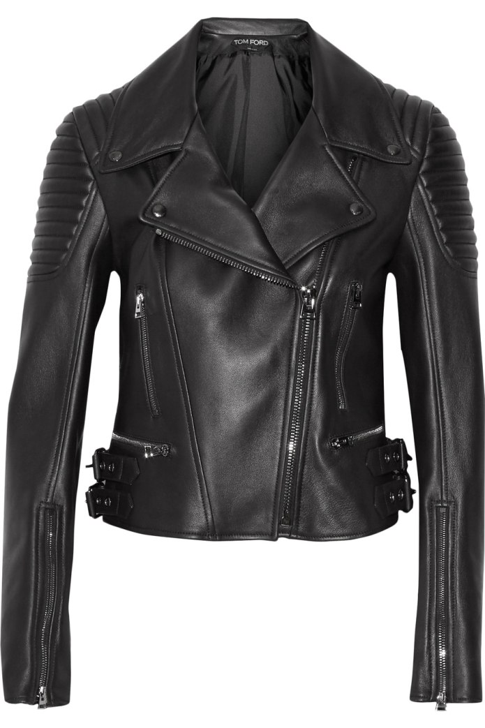 Leather Biker Jacket Metallic Voyager: