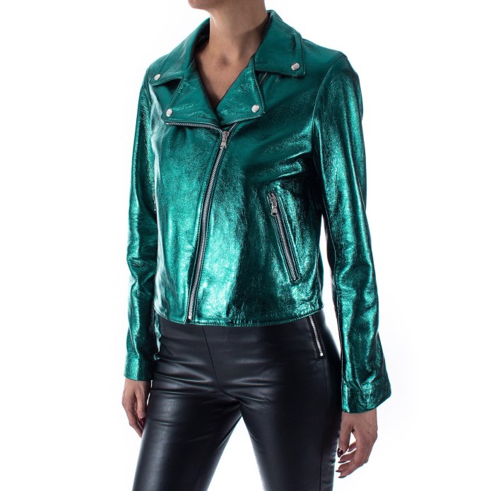 Metallic Biker Jacket Pink