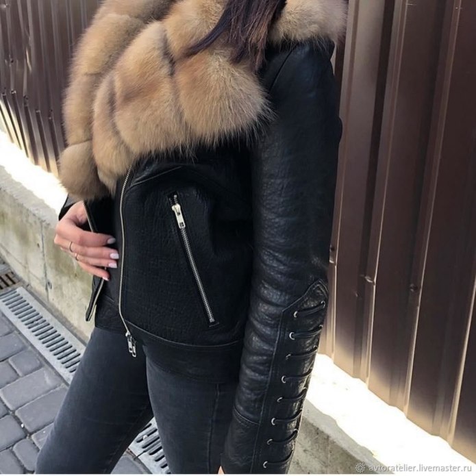 Roksan Leather fur кожаная куртка женская