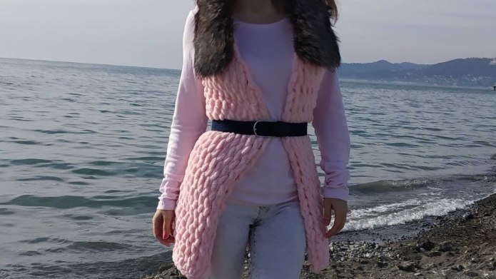 Alize puffy fur кардиган