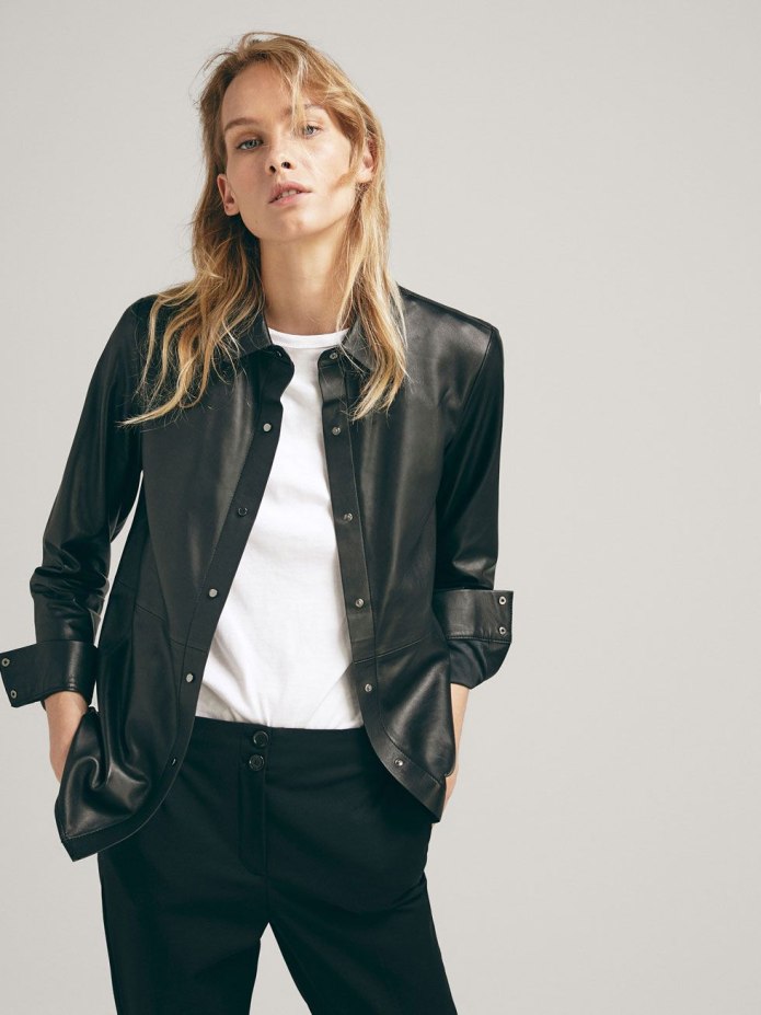 Кожаная рубашка massimo Dutti