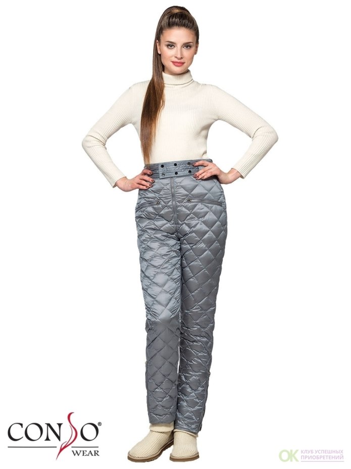 Зимние болоневые брюки button Blue девочки 134