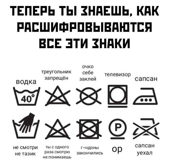 Памятка для стирки вещей в стиральной машине