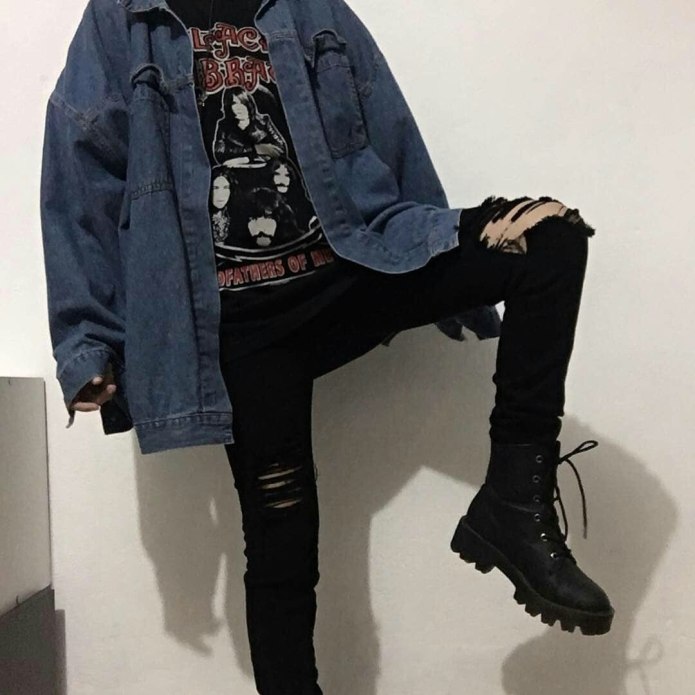 Goth outfit Грандж 2019 корейский
