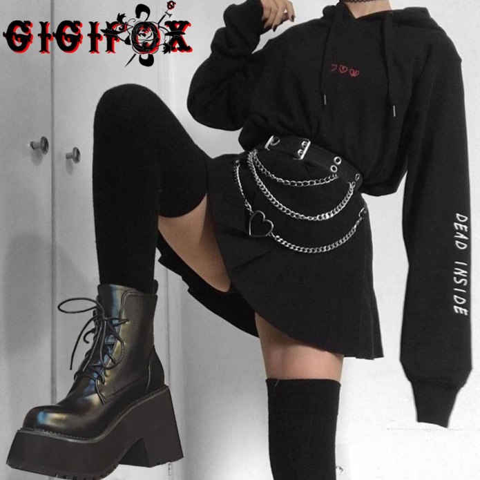 Goth outfit Грандж 2020 корейская одежда