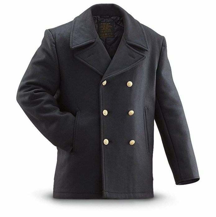 Бушлат шерсть Schott Classic Melton Wool Navy Pea Coat 740 Black