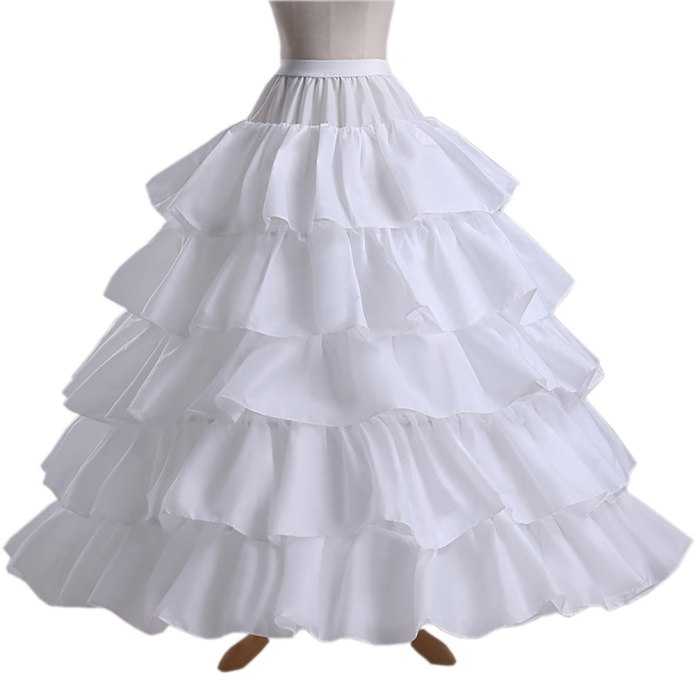 Wholesale New long Bride Petticoats White 1 Hoop 3 layers Formal Dress Underskirt Crinoline Mermaid Corset Wedding Accessories