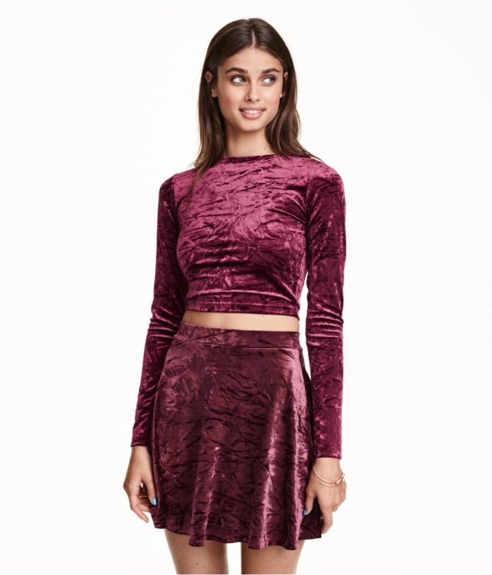 Юбка бархатная плиссе Zara