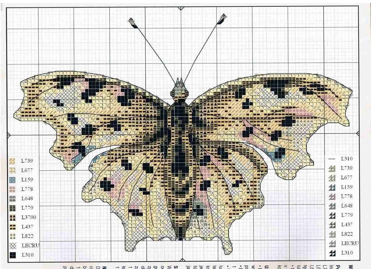 Бабочка крестиком схема