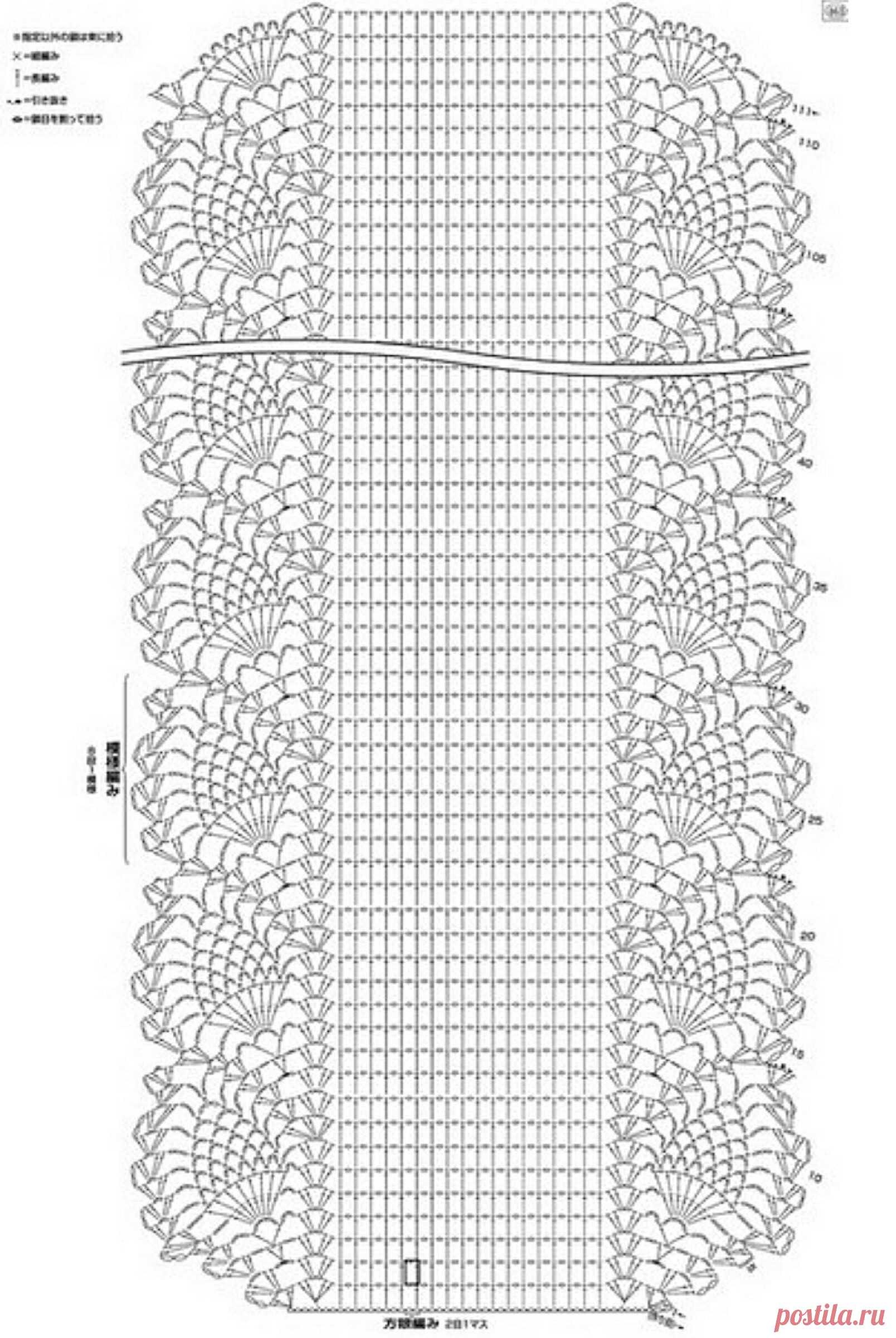 ажурная дорожка крючком на стол