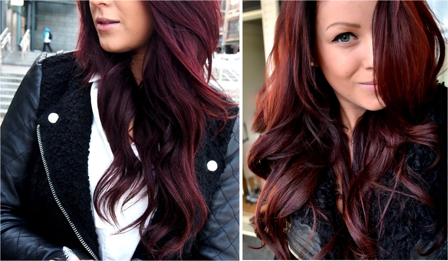Вишневый цвет волос на темные волосы. Бургунди глинтвейн цвет волос. Бордовые волосы. Красно бордовые волосы.