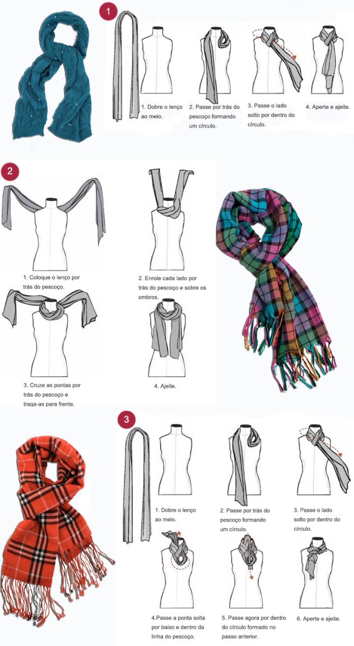 Схема завязки шарфа