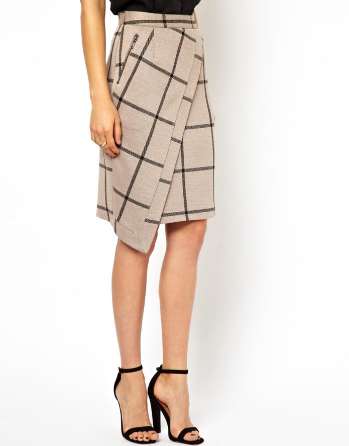 Юбка Zara check Wrap skirt
