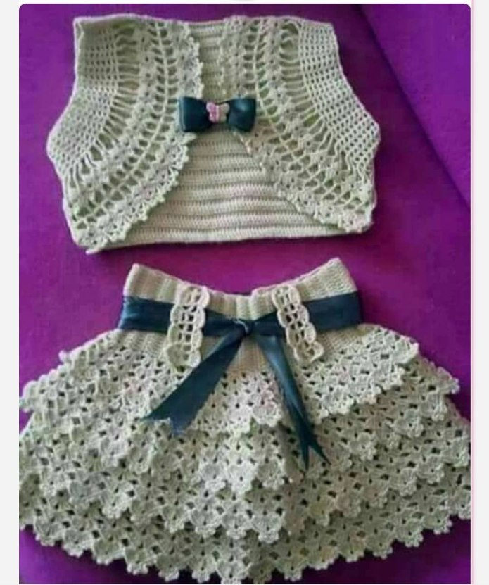 Вязаные детские юбки крючком
