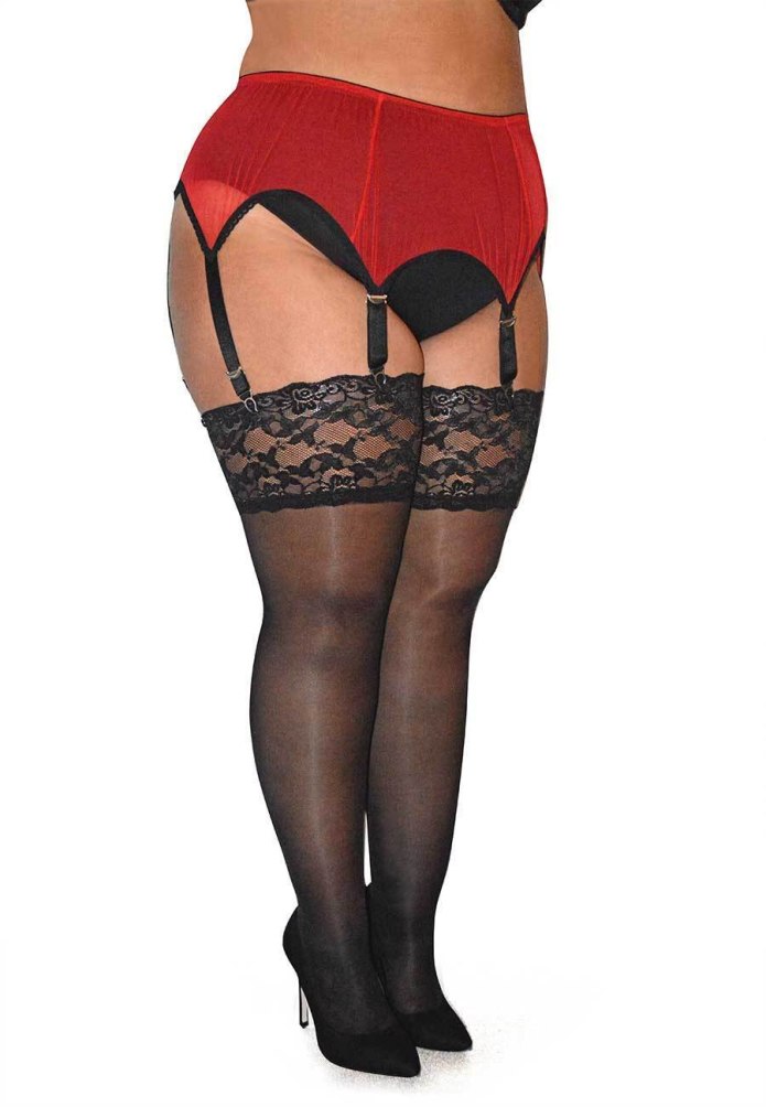Плюс сайз White Garter Belt