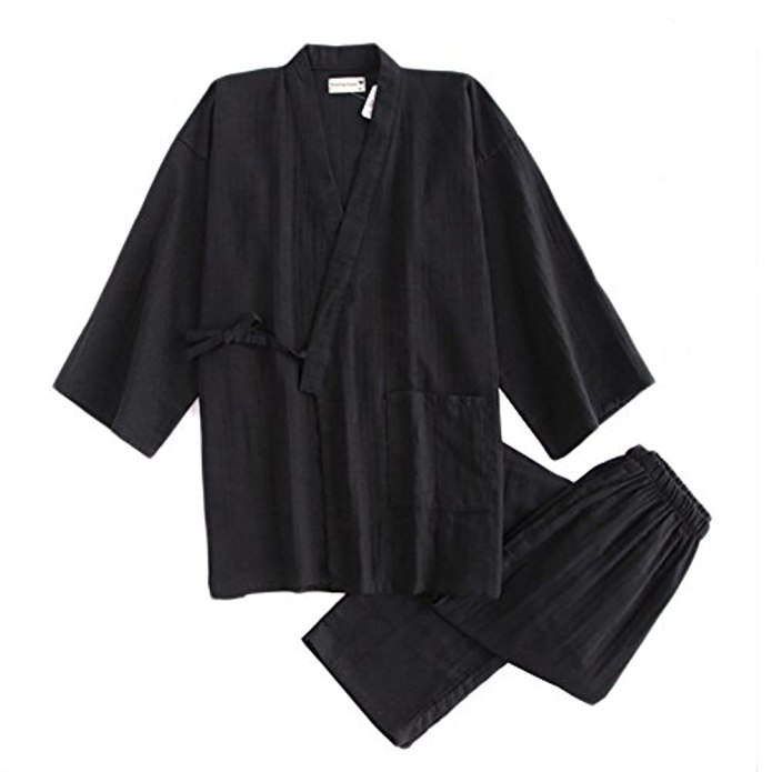 Men's Traditional Kimono Haori Jacket Coat Set Red