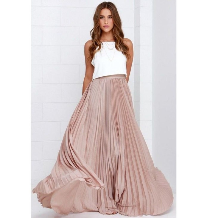 Pleated Chiffon Maxi skirt