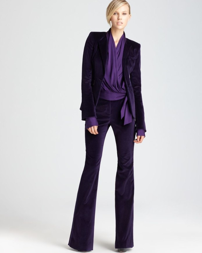 Бархатный костюм брючный Donna Karan