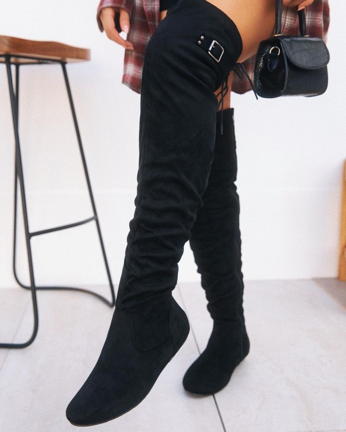 Кожаные сапоги Overknee