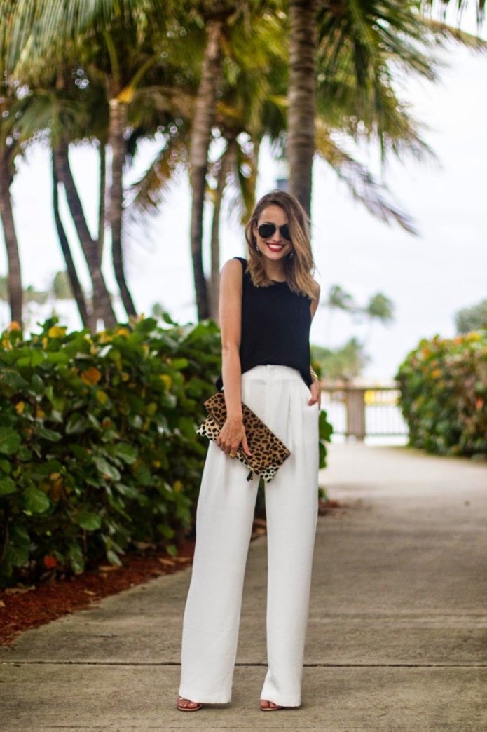 Белые штаны h&m wide Leg