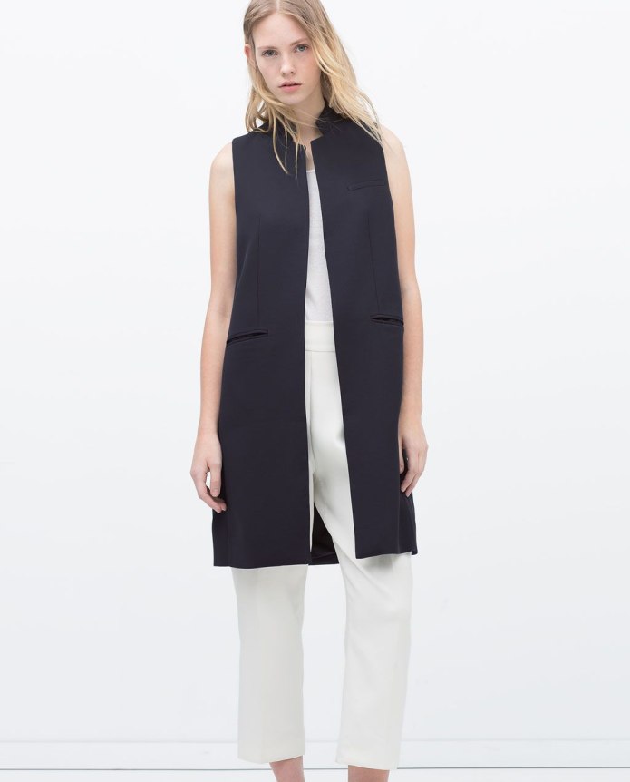 Zara удлиненный жилет