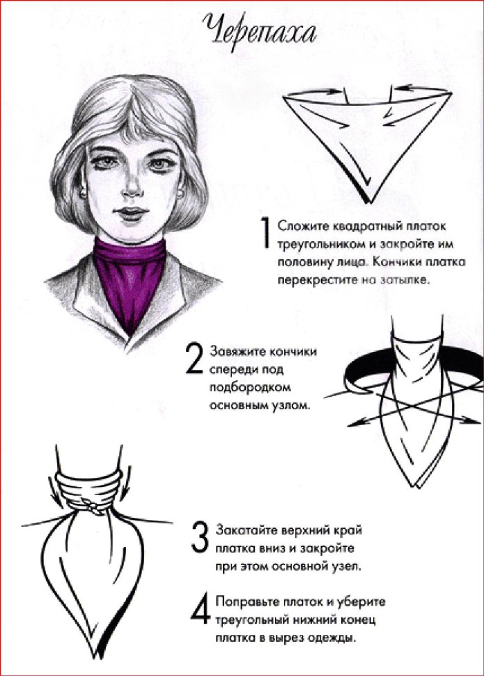 Красиво повязать платок на шею