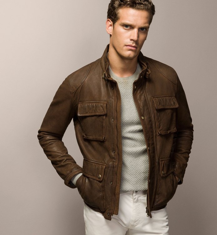 Massimo Dutti Leather Jacket men