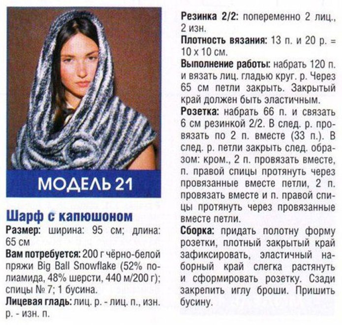 Головной убор труба схема вязания