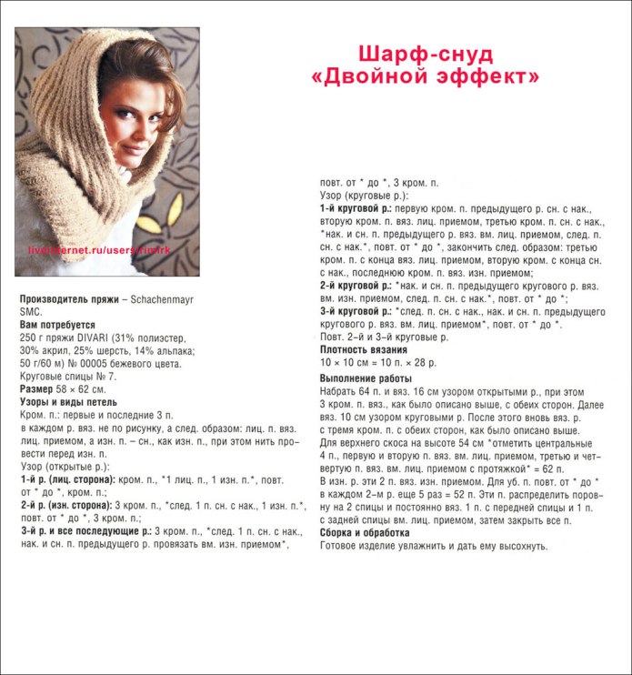 Детские снуды спицами