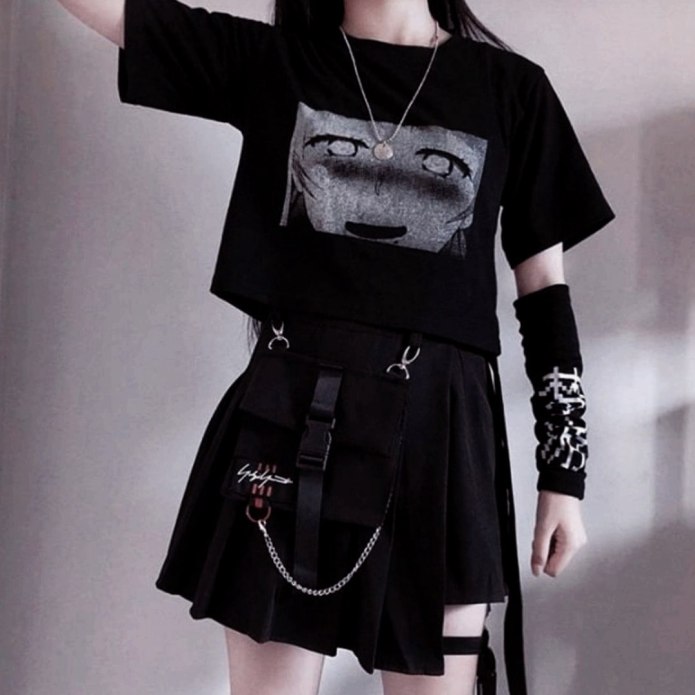 Goth outfit Грандж корейская одежда