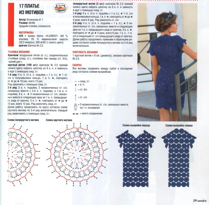 Вязаные платья крючком со схемами
