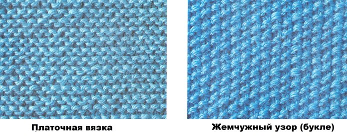 Узоры на платочной вязке спицами
