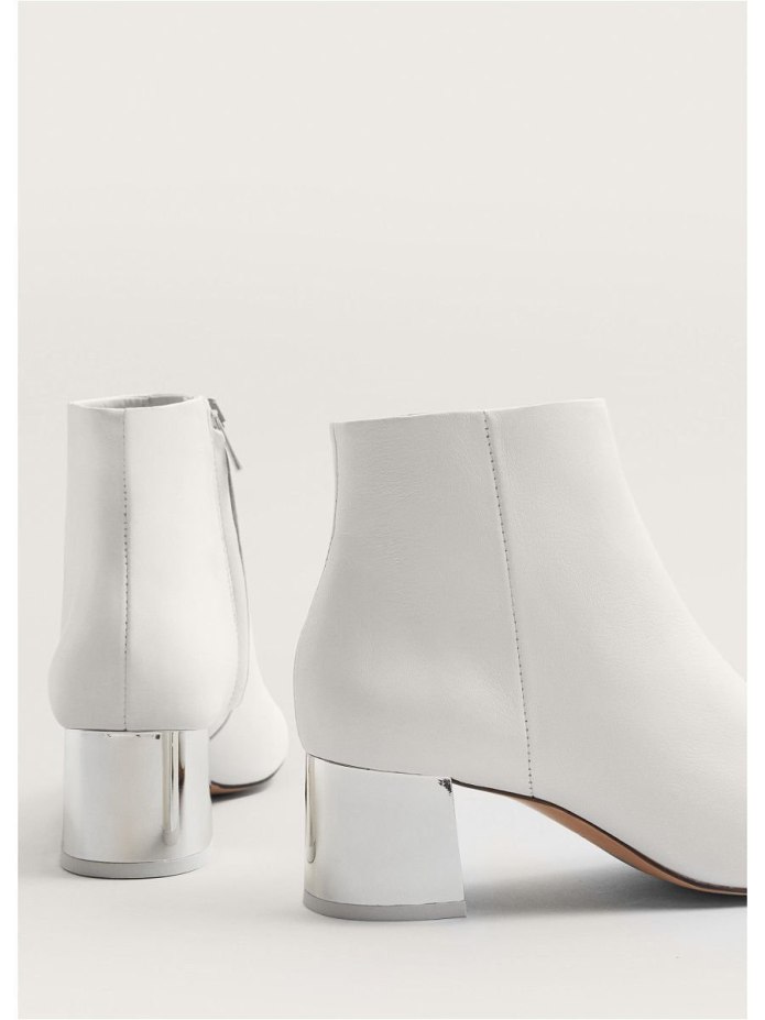 Кожаные ботильоны на каблуке Zara