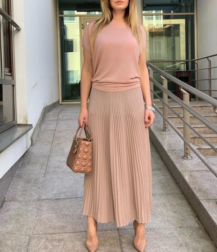 Плиссированная серебряная юбка Topshop
