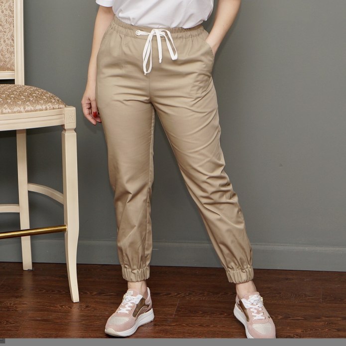 Бежевые брюки Jogger Gloria