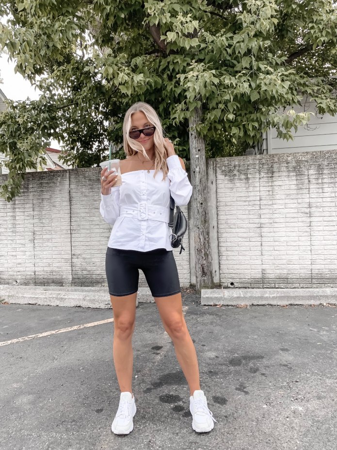 Черные велосипедки outfit
