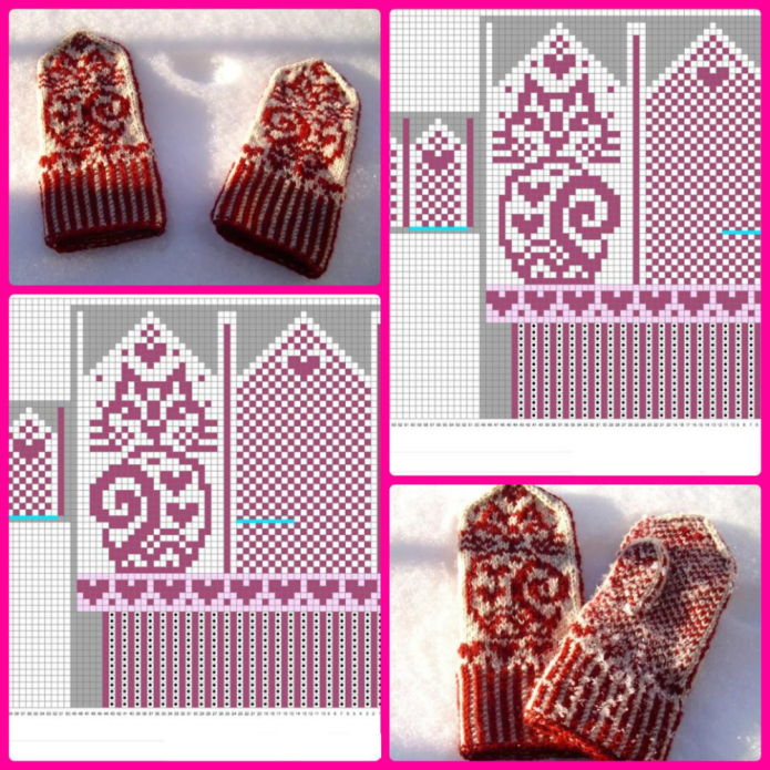 Жаккардовые варежки