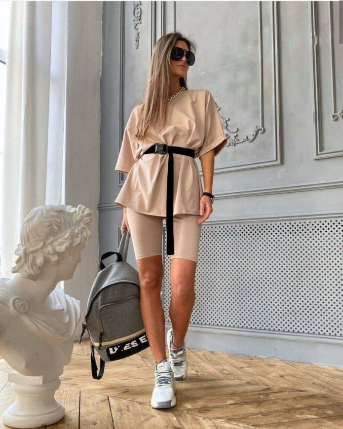 Satin Oversized t-Shirt short Set
