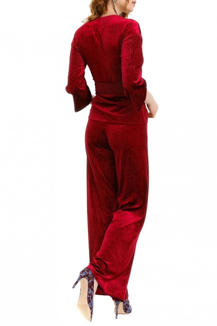 Бархатный костюм брючный Donna Karan