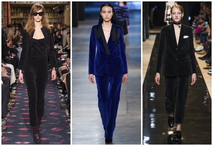 Бархатный костюм брючный Donna Karan