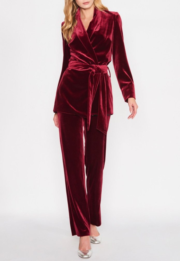 Max Mara красный вельветовый костюм