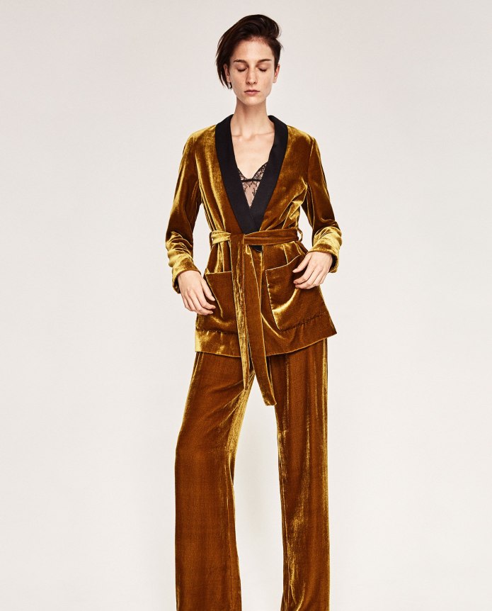 Бархатный костюм брючный Donna Karan