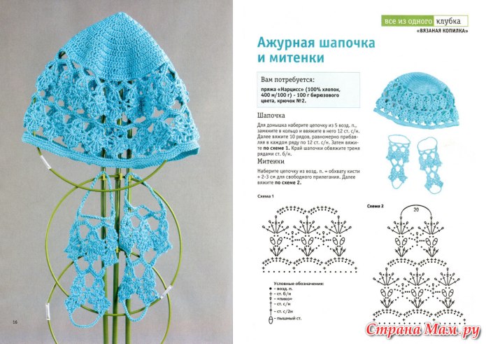 Вязание беретки крючком схемы и описание