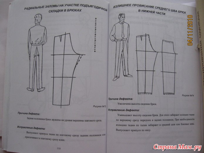 Дефекты посадки брюк плоские ягодицы