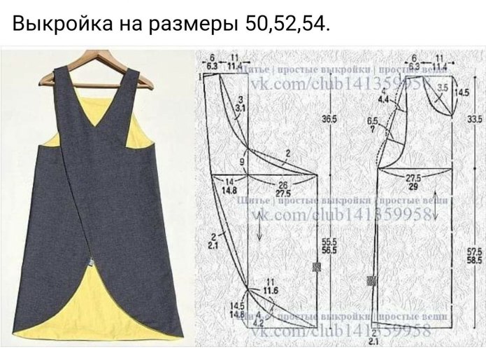 Выкройки фартука сарафанов