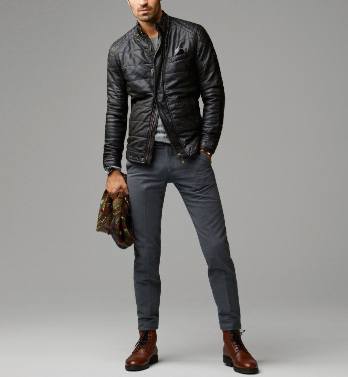 Мужские кожаные штаны massimo Dutti