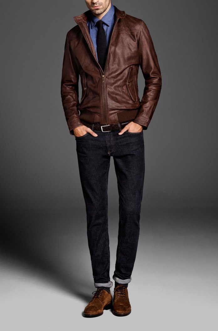 Мужские кожаные штаны massimo Dutti