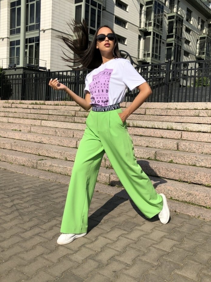 Зеленые брюки Street Style